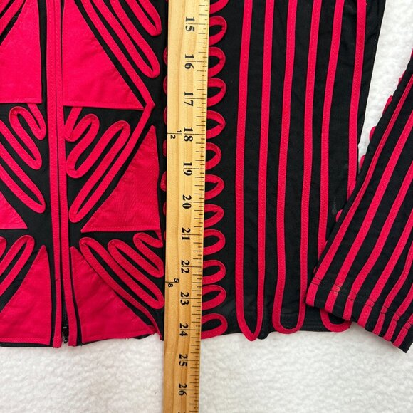 VTG Joseph Ribkoff Statement Jacket Black Red Geometric Abstract Bold 80s 90s XL - Picture 13 of 14